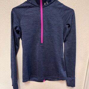Under Armour Navy Pullover with Pink Accent
